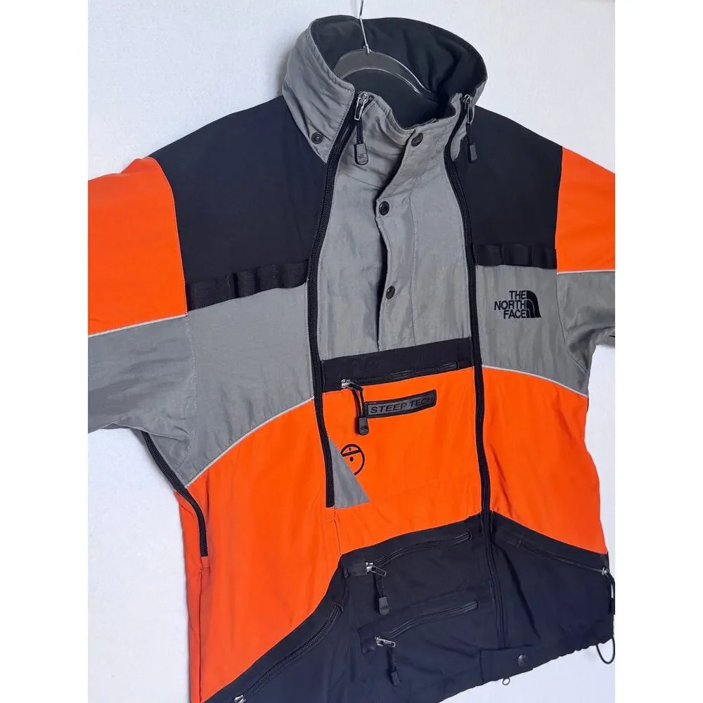 The North Face Steep Tech 2009 Ski Jacket XL Orange Gray Black Gorpcore